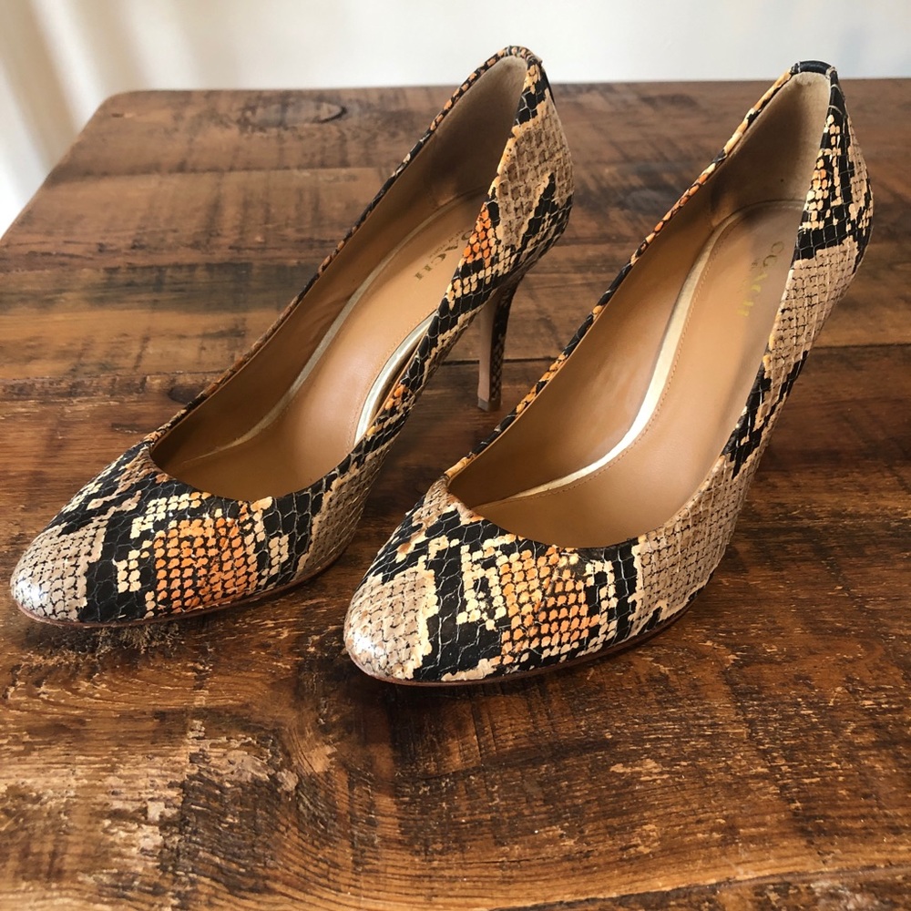 Coach Snakeskin Heels